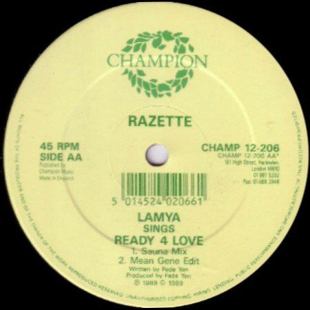 Razette / Lamya : Ready 4 Love (12")