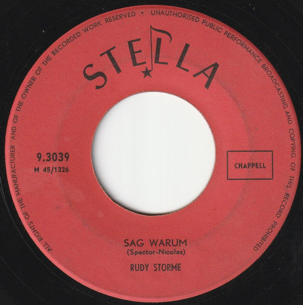 Rudy Storme : Sag Warum / Kalkutta Liegt Am Ganges (7", Single)