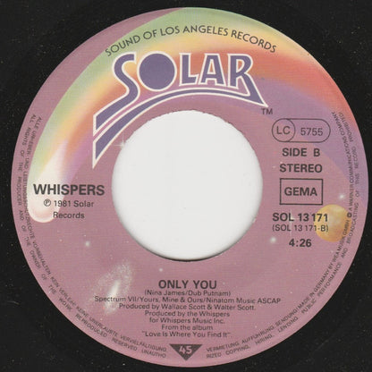 The Whispers : Emergency (7", Single)