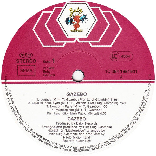 Gazebo : Gazebo (LP, Album)