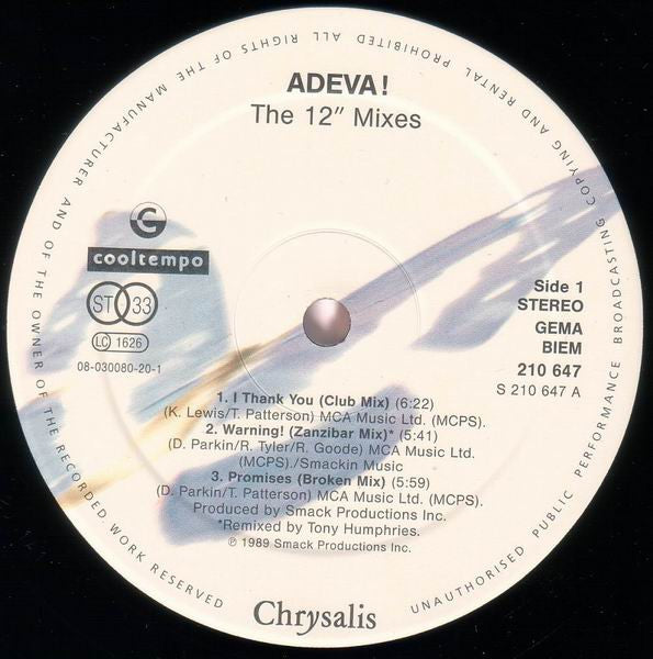 Adeva : The 12 Inch Mixes (LP, Comp)