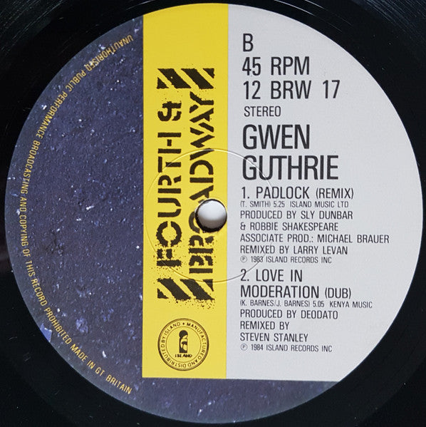 Gwen Guthrie : Love In Moderation (12", Com)
