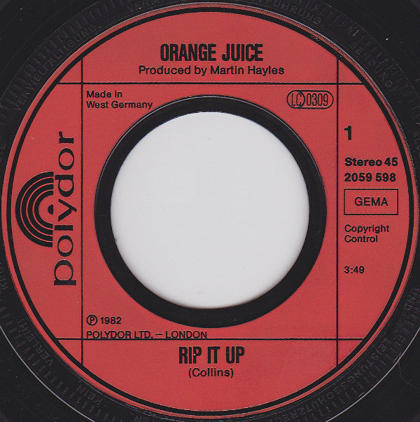 Orange Juice (3) : Rip It Up (7", Single)