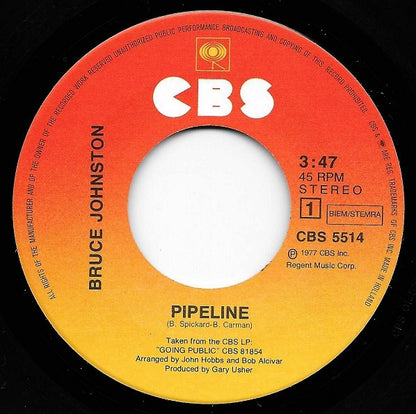 Bruce Johnston : Pipeline (7", Single)