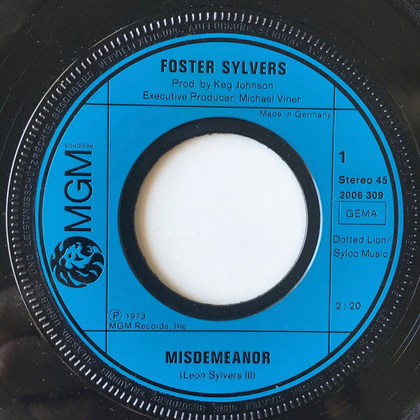 Foster Sylvers / The Sylvers : Misdemeanor / So Close (7", Single)