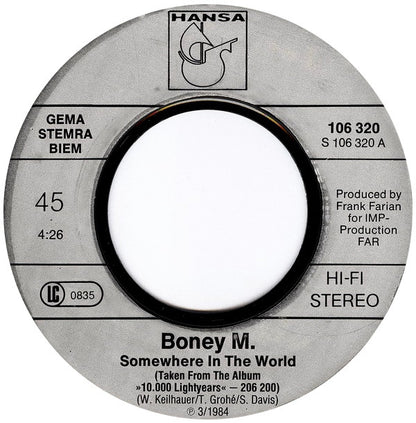 Boney M. : Somewhere In The World / Exodus (Noah's Ark 2001) (7", Single, RP)
