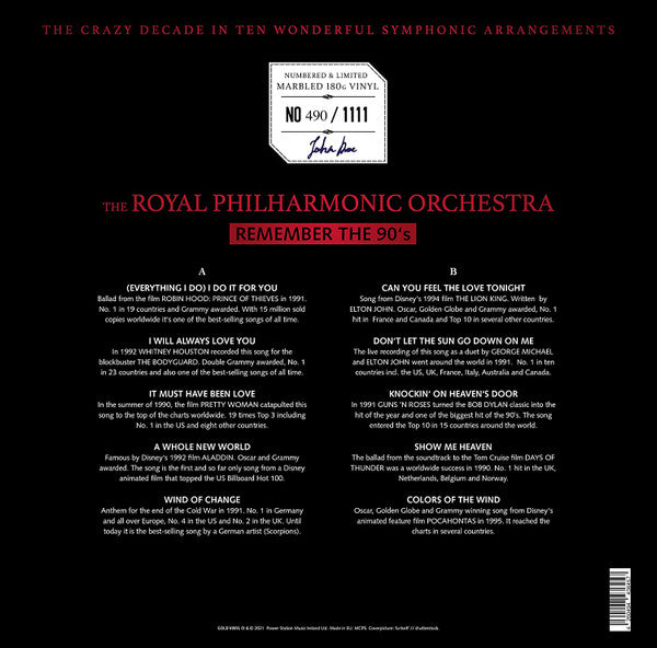 The Royal Philharmonic Orchestra* : Remember The 90's (LP, Album, Ltd, Num, 180)