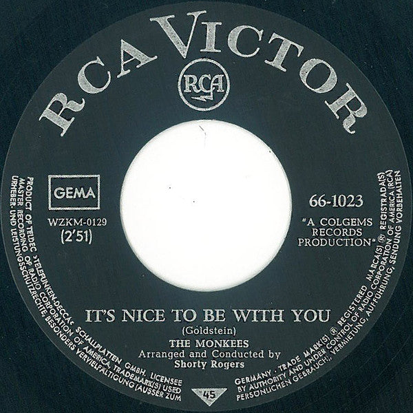 The Monkees : It's Nice To Be With You / D. W. Washburn (7")