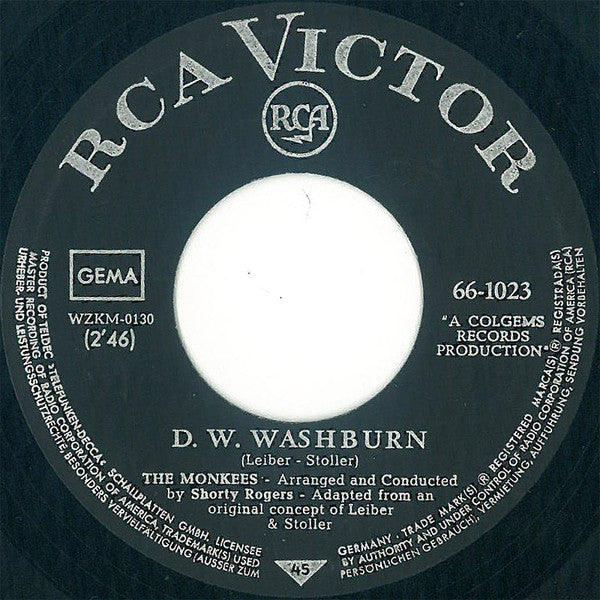 The Monkees : It's Nice To Be With You / D. W. Washburn (7")