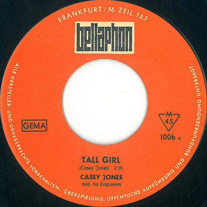 Casey Jones And His Engineers : Tall Girl / Blue Tears (7", Mono)