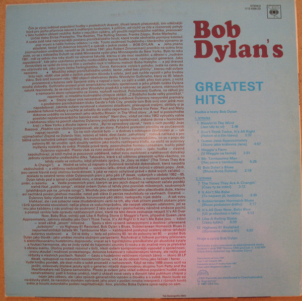 Bob Dylan : Bob Dylan's Greatest Hits (LP, Comp)