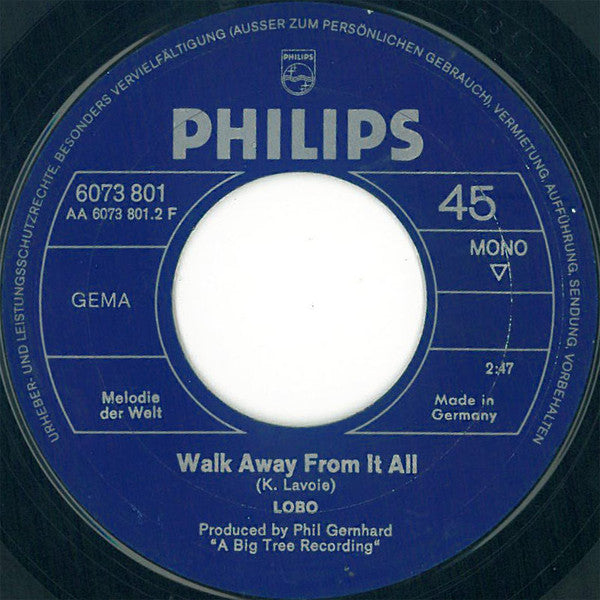Lobo (3) : Me And You And A Dog Named Boo (7", Single, Mono)