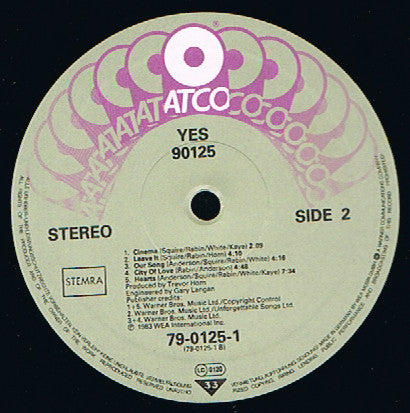 Yes : 90125 (LP, Album)