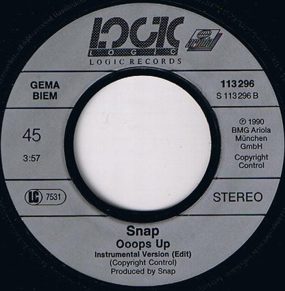 Snap! : Ooops Up (7", Single)