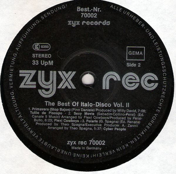 Various : The Best Of Italo-Disco Vol. 2 (3xLP, Comp, Bla)