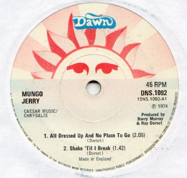 Mungo Jerry : All Dressed Up And No Place To Go (7", EP)