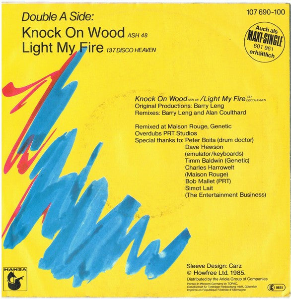 Amii Stewart : Knock On Wood (Ash 48) / Light My Fire (137 Disco Heaven) (New Remix) (7", Single)