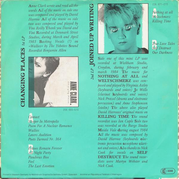 Anne Clark : Our Darkness / Sleeper In Metropolis (7", Single)