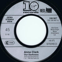 Anne Clark : Our Darkness / Sleeper In Metropolis (7", Single)
