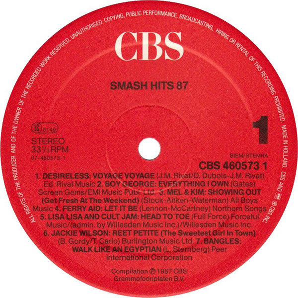 Various : Smash Hits '87 Der Flotteste Dreier Des Jahres (3xLP, Comp)