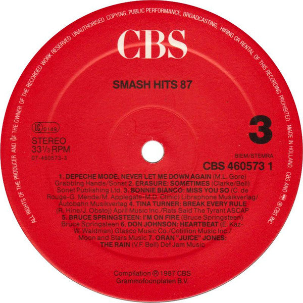 Various : Smash Hits '87 Der Flotteste Dreier Des Jahres (3xLP, Comp)