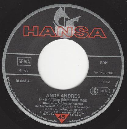 Andy Andres : A² • B • √piep (Matchstalk Men) (7", Single)