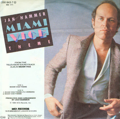Jan Hammer : Miami Vice Theme (7", Single)