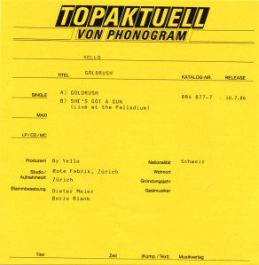 Yello : Goldrush (7", Single)