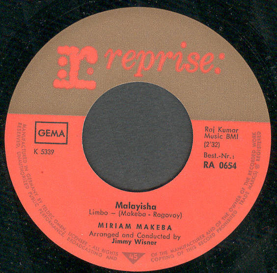 Miriam Makeba : Malayisha (7", Single)
