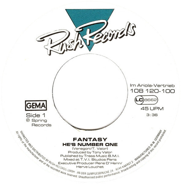Fantasy (2) : He's Number One (7", Single)