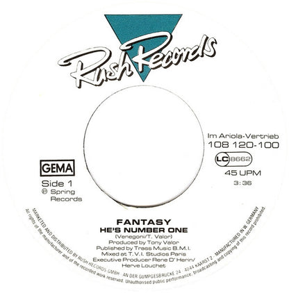 Fantasy (2) : He's Number One (7", Single)