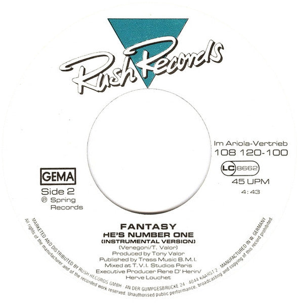 Fantasy (2) : He's Number One (7", Single)