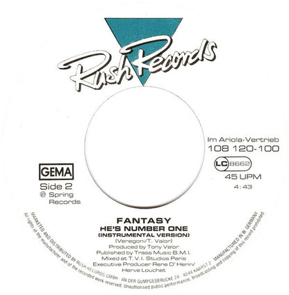 Fantasy (2) : He's Number One (7", Single)
