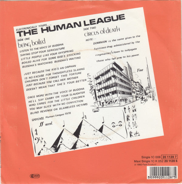 The Human League : Being Boiled / Circus Of Death (7", Single, RE)