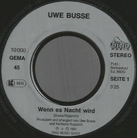 Uwe Busse : Wenn Es Nacht Wird (7", Single)