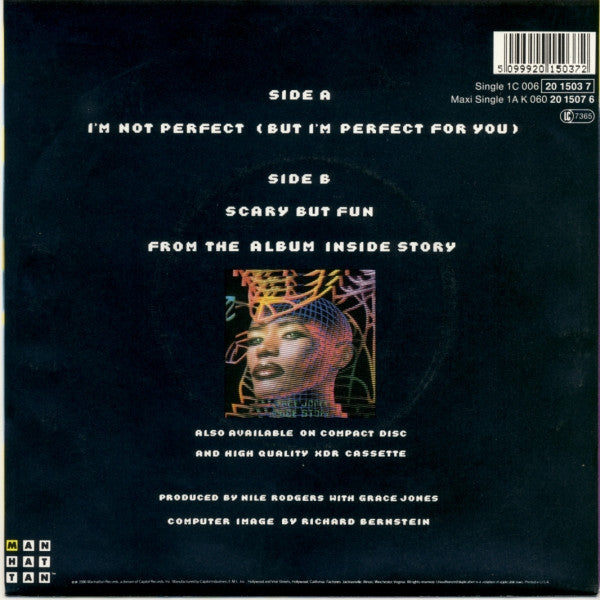 Grace Jones : I'm Not Perfect (But I'm Perfect For You) (7", Single)