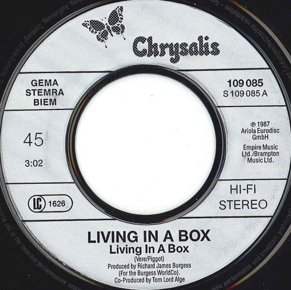 Living In A Box : Living In A Box (7", Single)