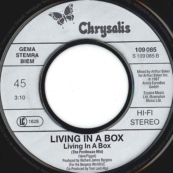 Living In A Box : Living In A Box (7", Single)