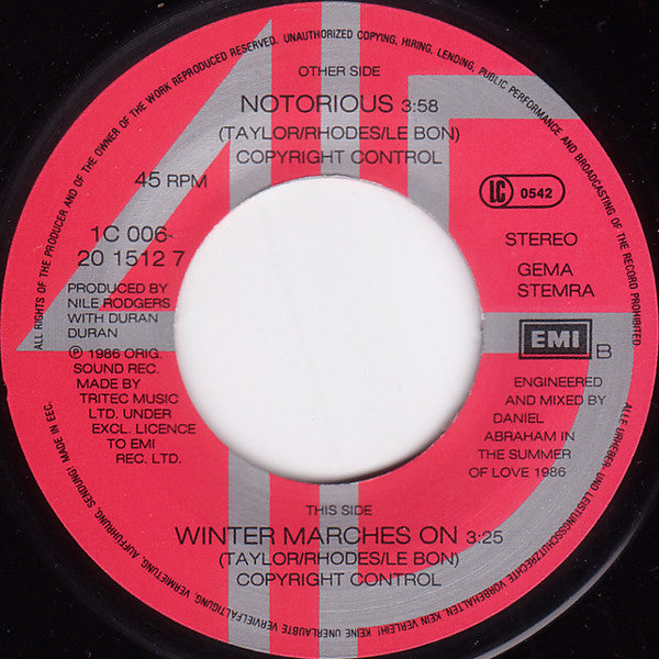 Duran Duran : Notorious (7", Single)