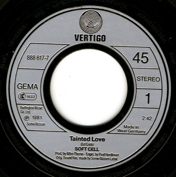 Soft Cell : Tainted Love (7", Single, RE)