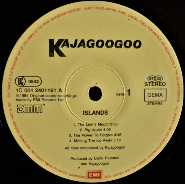 Kajagoogoo : Islands (LP, Album)