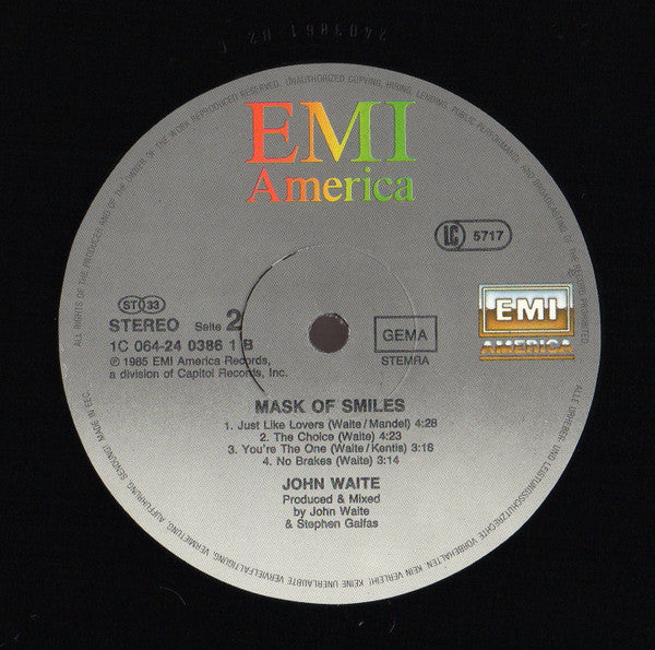 John Waite : Mask Of Smiles (LP, Album)