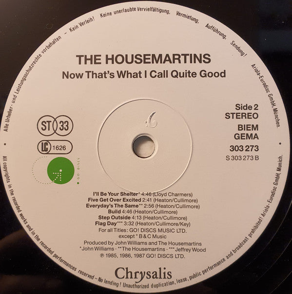 The Housemartins : Now That's What I Call Quite Good (2xLP, Comp, Gat)