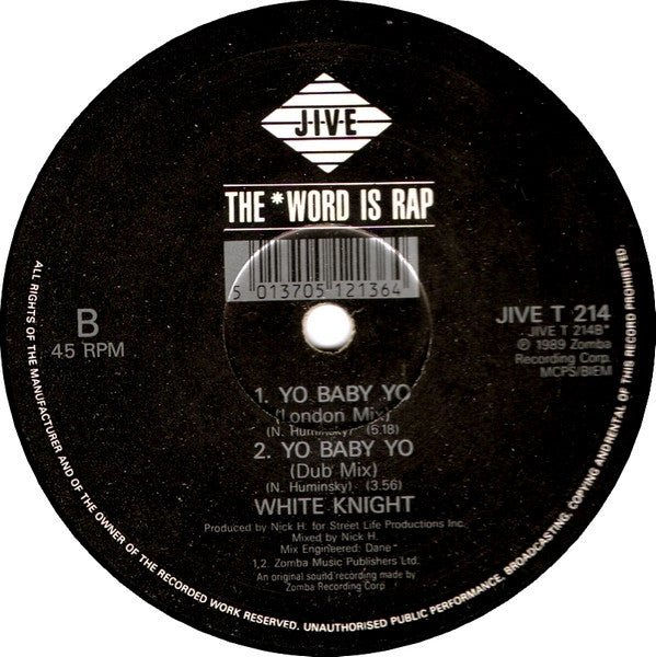 White Knight : Keep It Movin' ('Cause The Crowd Says So) (12")