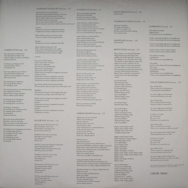 Paul McCartney : McCartney II (LP, Album, Gat)