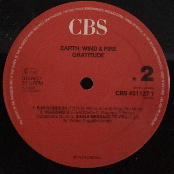 Earth, Wind & Fire : Gratitude (2xLP, Album, RE, Gat)