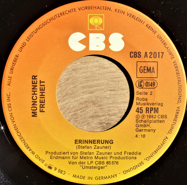 Münchener Freiheit : Zeig Mir Die Nacht (7", Single)