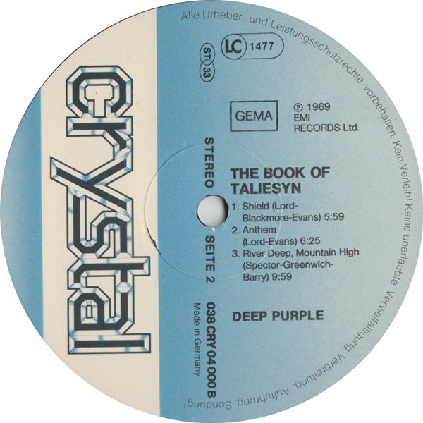 Deep Purple : The Book Of Taliesyn (LP, Album, RE, Gat)