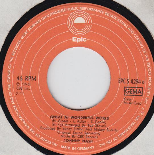 Johnny Nash : (What A) Wonderful World (7")