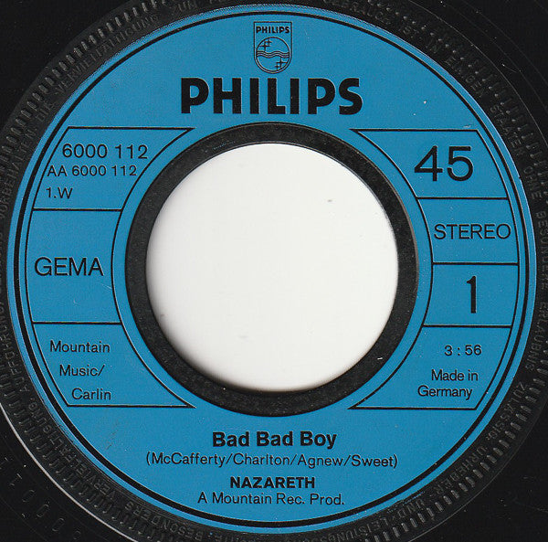 Nazareth (2) : Bad Bad Boy / Broken Down Angel (7", Single)